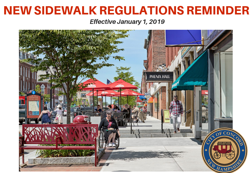 Sidewalk regulations reminder
