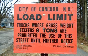 Spring Road Load Limit Sign Posting