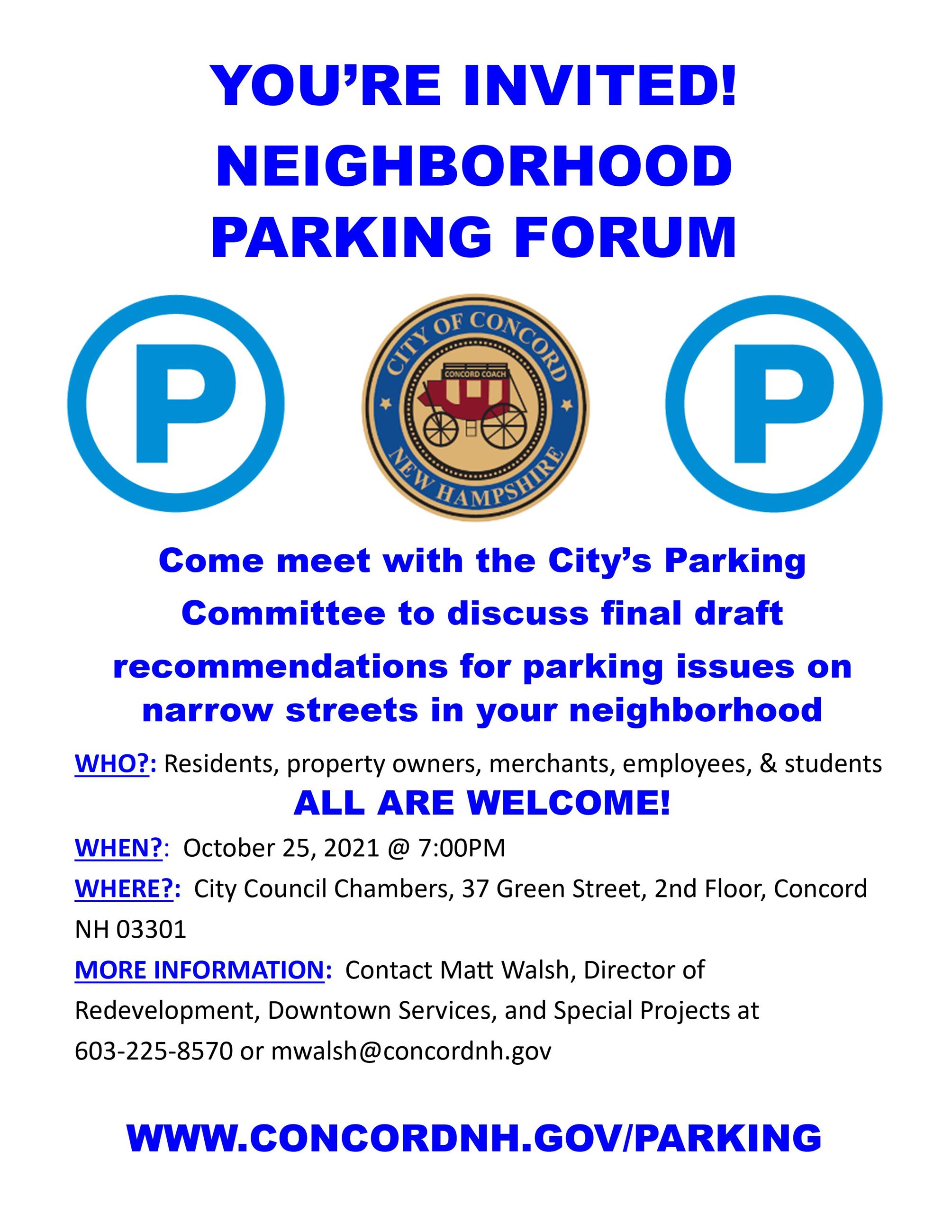 Parking forum notice