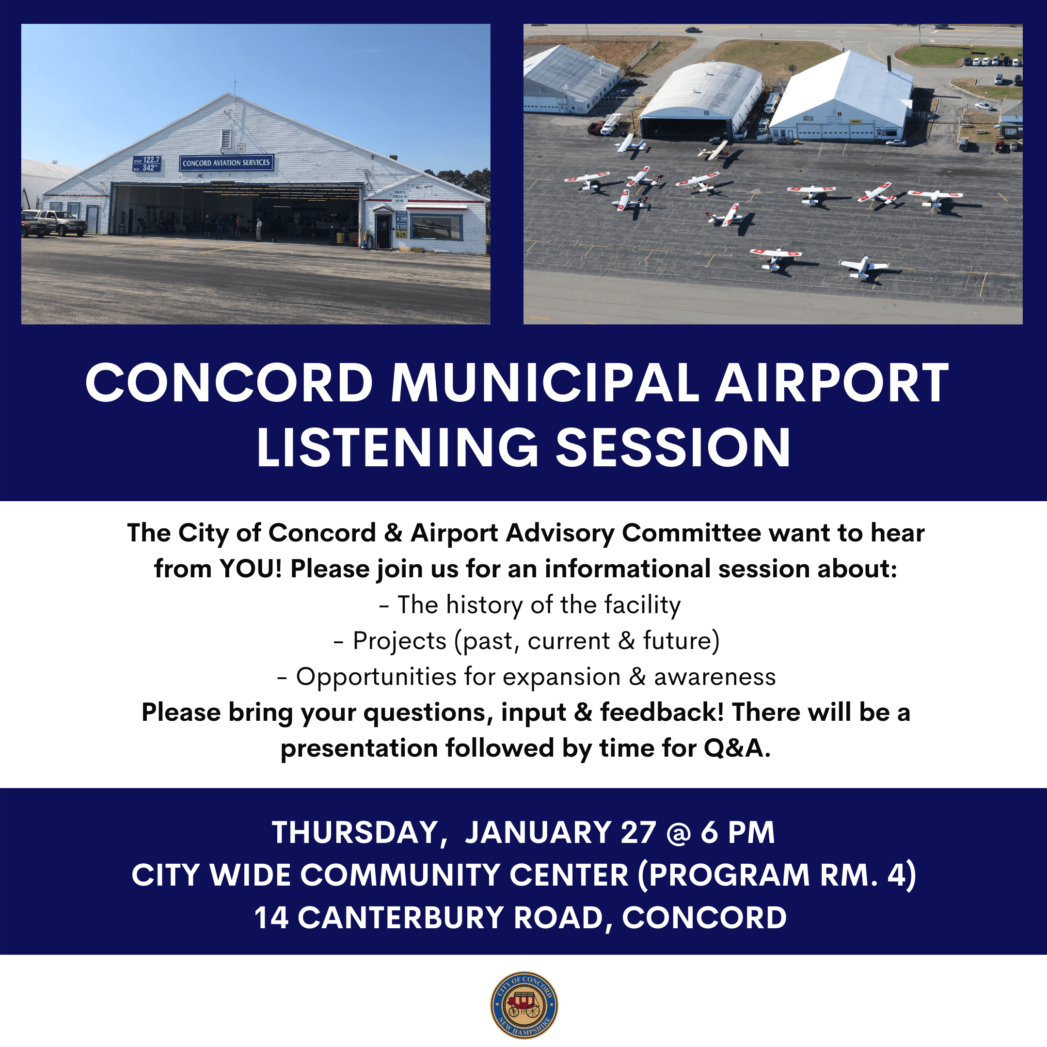 Concord Municipal Airport Session Social Media (Instagram Post)