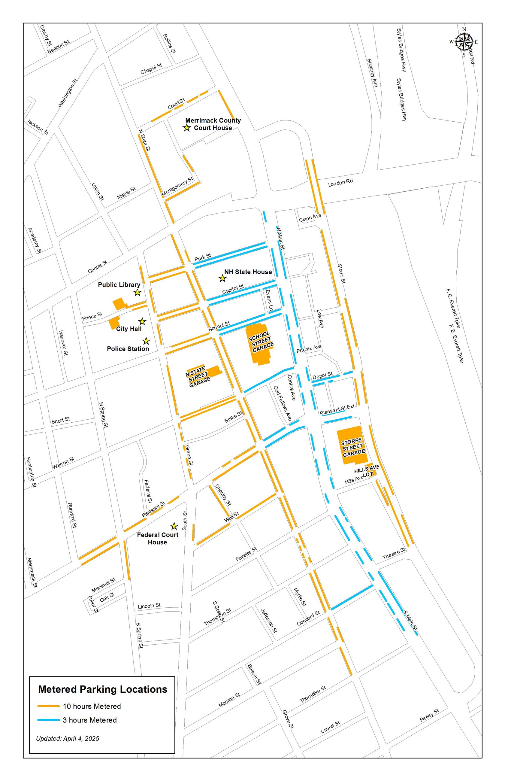 Map of Downtown Metered Parking